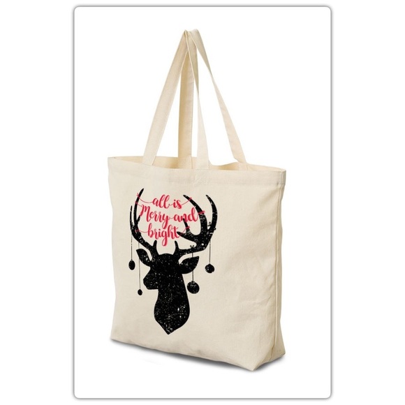 All is Merry and Bright Reindeer Christmas Bag - Picture 2 of 4